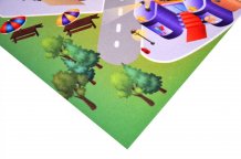 Dětský kusový koberec město / letiště 3D