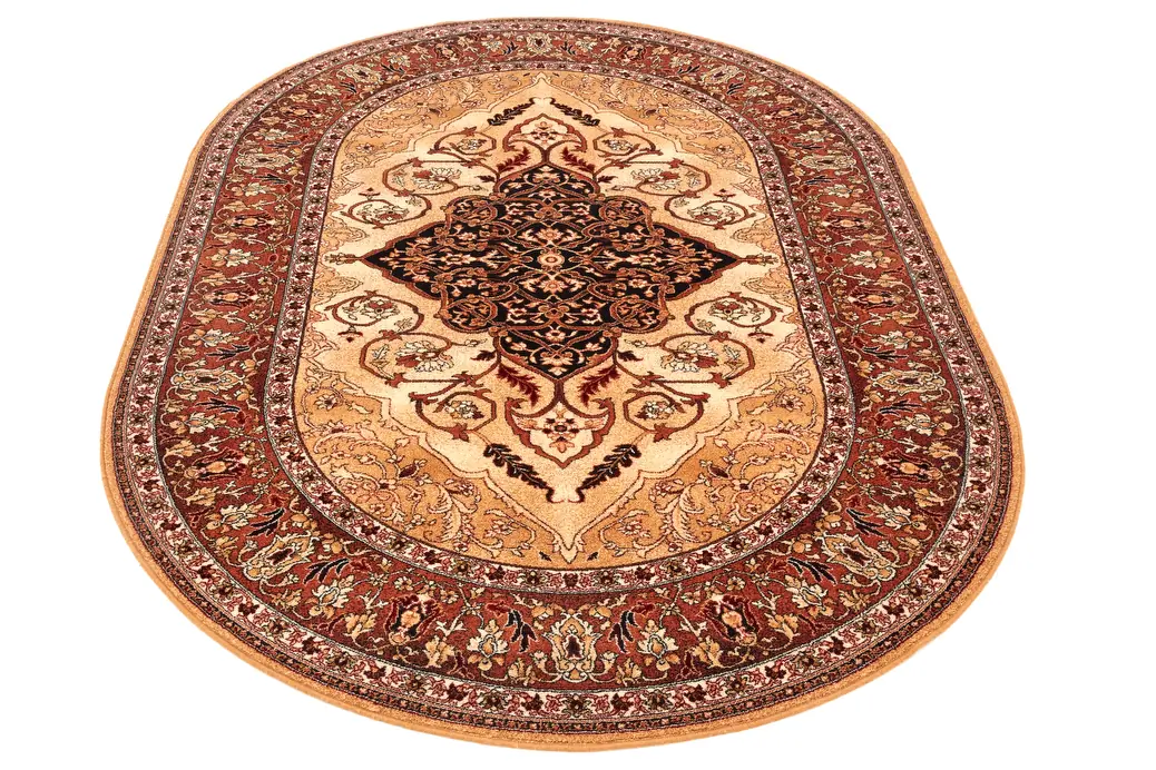 Kusový koberec Leyla hnědý - ovál (amber)