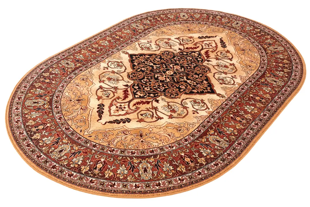 Kusový koberec Leyla hnědý - ovál (amber)